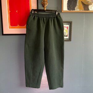 Dark Forest Green Lounge Stretchy Curved Barrel Pants Sweatpants